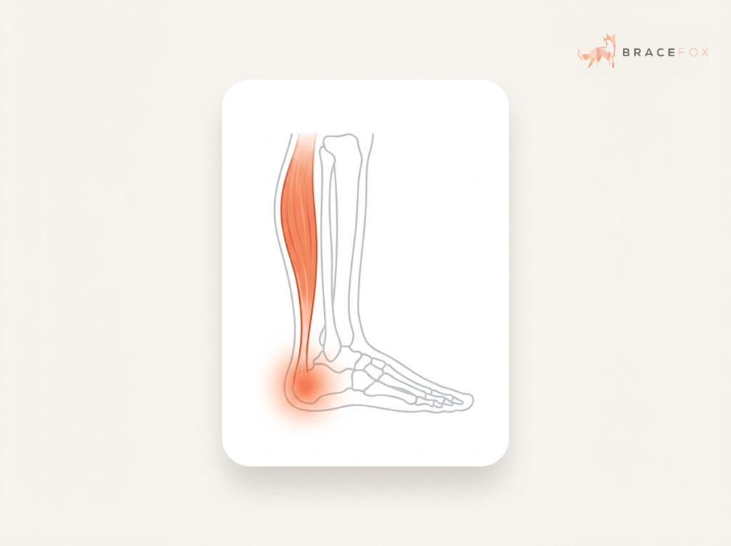 Medizinische Illustration: Achillessehnenbeschwerden (Tendinopathie)