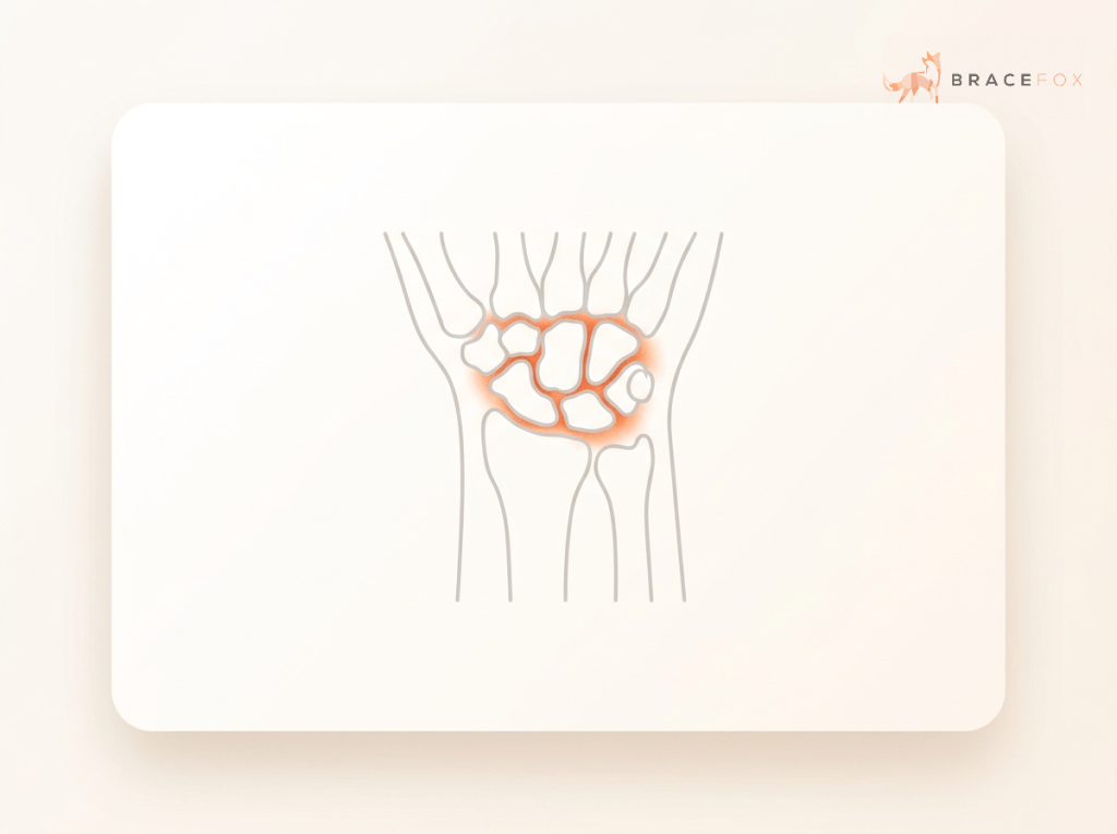 Medizinische Illustration: Arthrose des Handgelenks