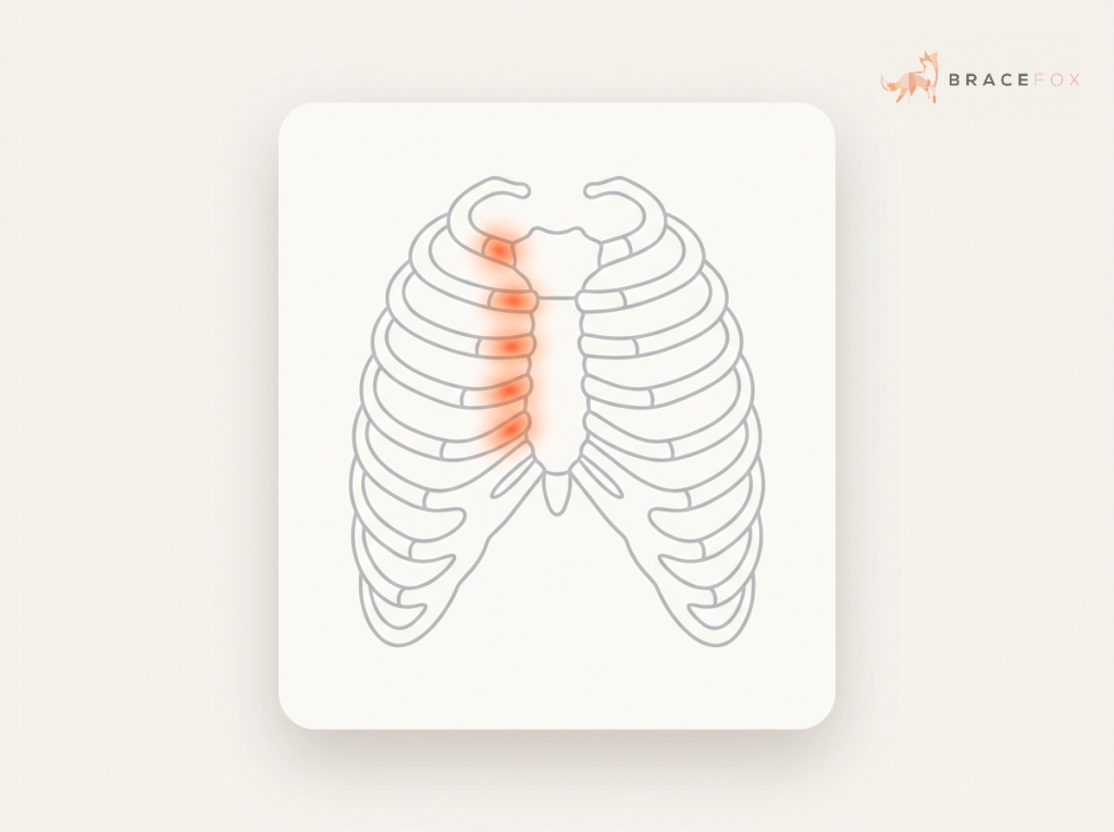 Medizinische Illustration: Costochondritis (Tietze-Syndrom)