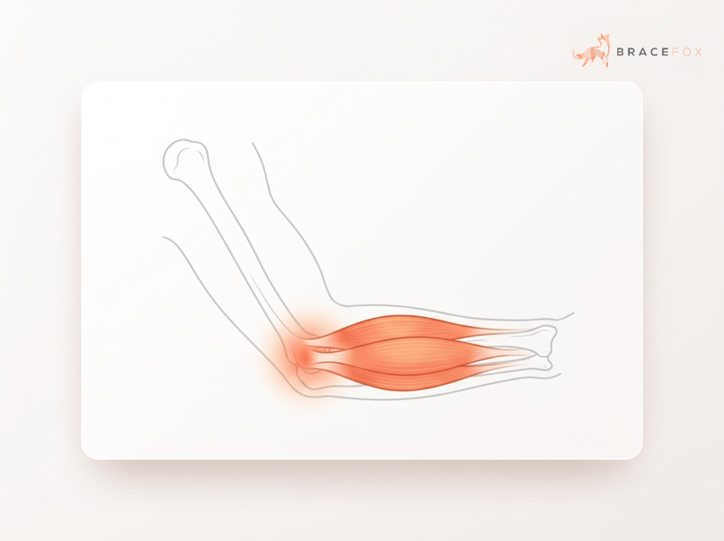 Medizinische Illustration: Golferarm (Golferellenbogen)