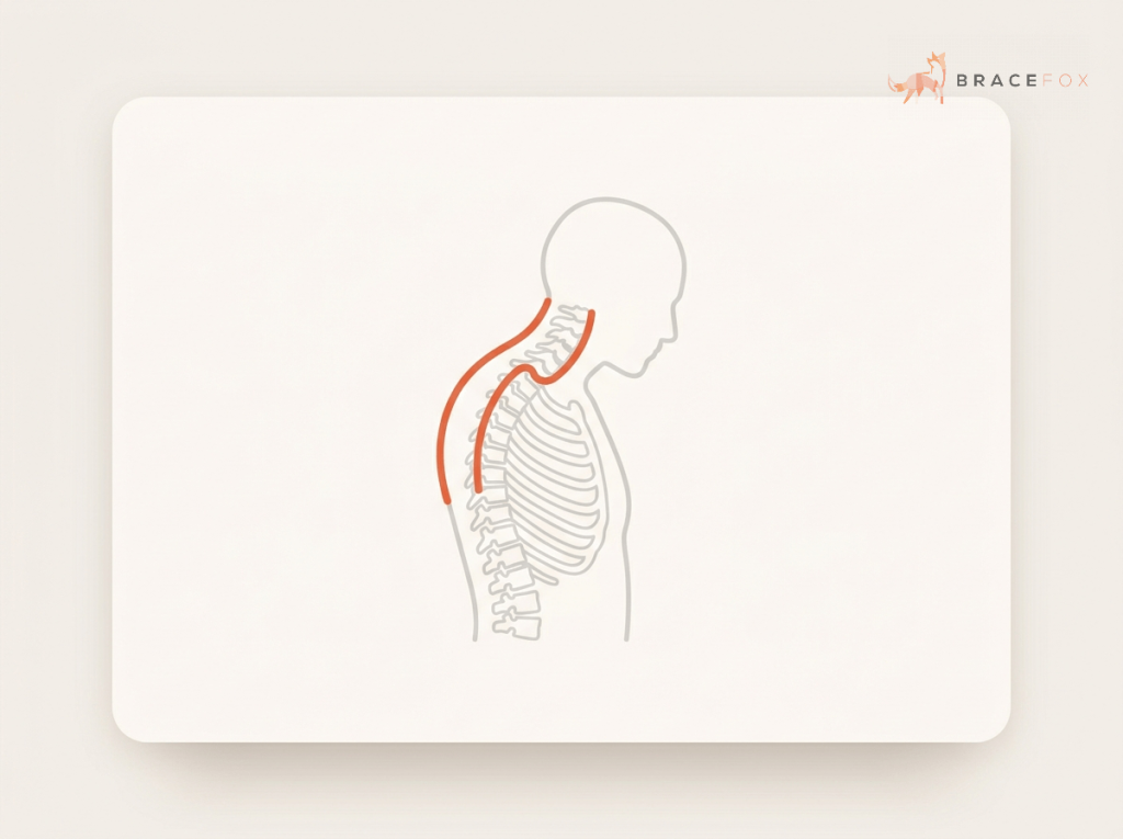 Medizinische Illustration: Haltungsbeschwerden und Rundrücken