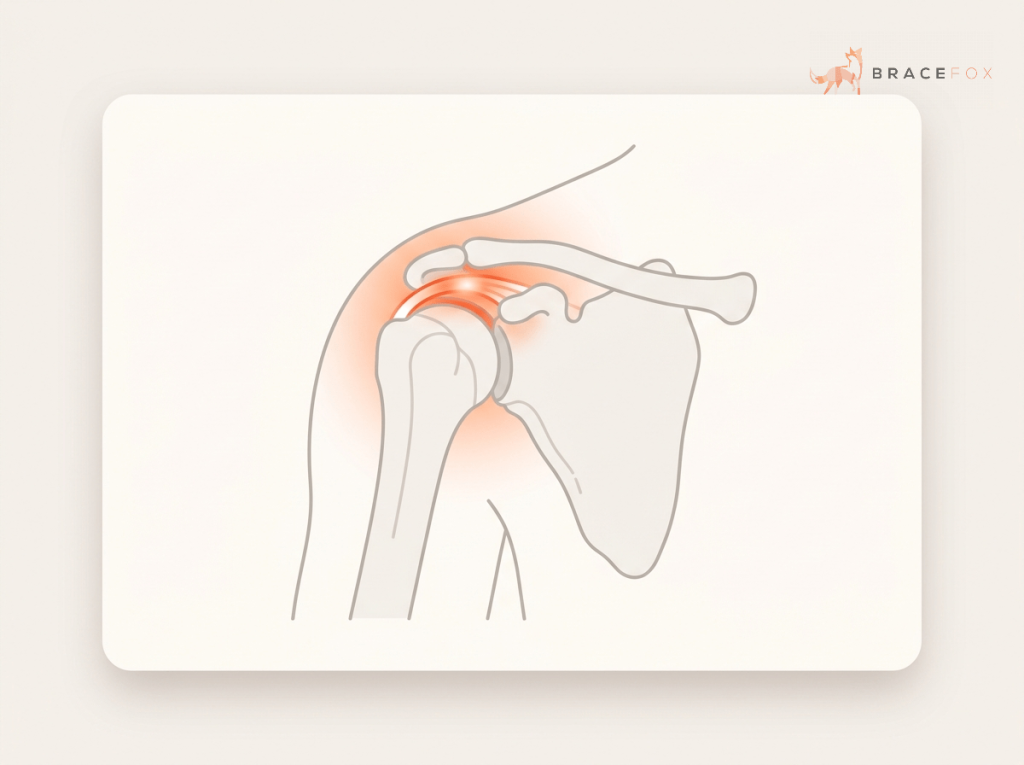 Medizinische Illustration: Impingement-Syndrom der Schulter (subakromiales Schmerzsyndrom)