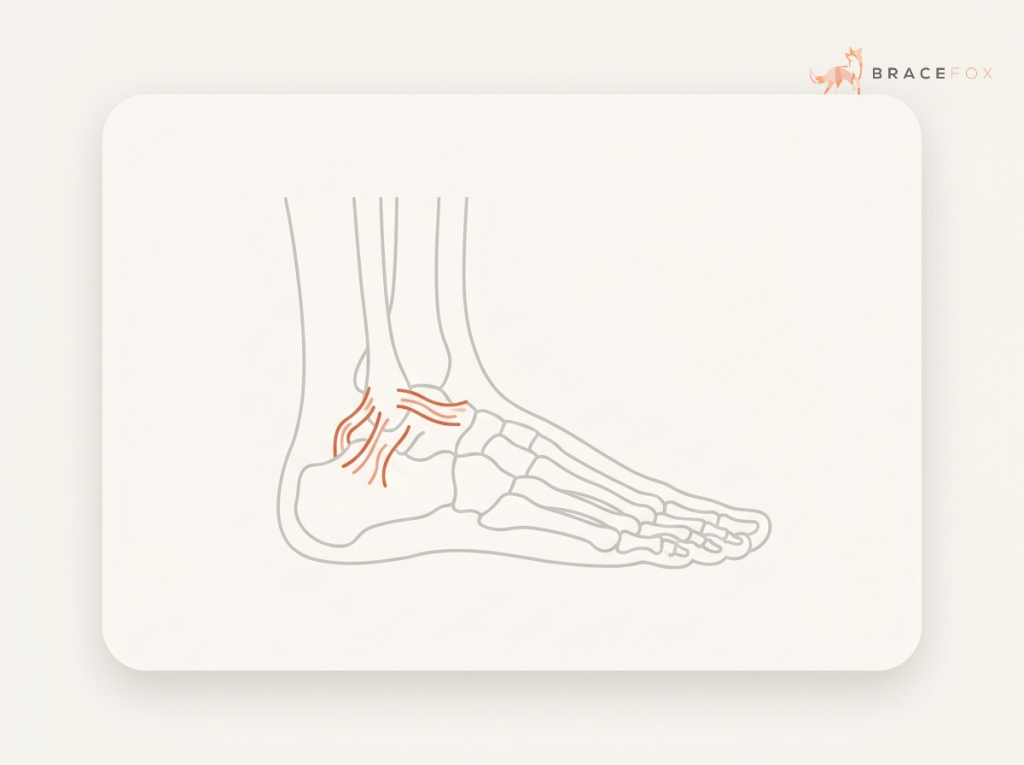 Medizinische Illustration: Chronische Sprunggelenksinstabilität