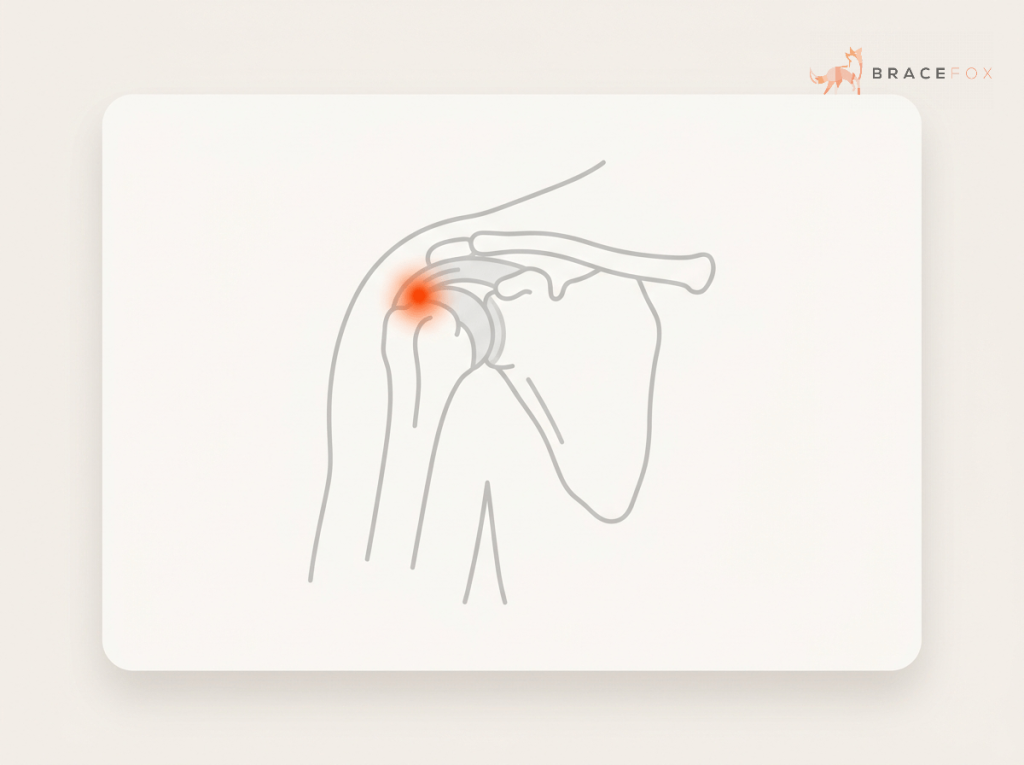 Medizinische Illustration: Kalkschulter (Tendinosis calcarea)