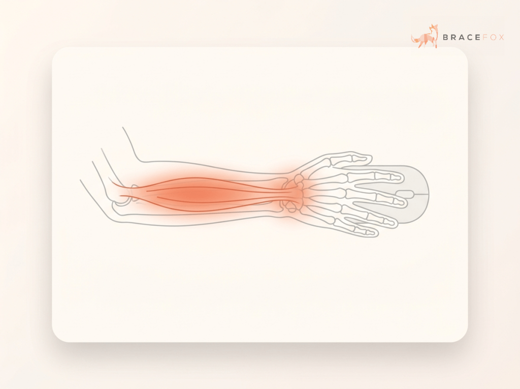 Medizinische Illustration: Mausarm (RSI-Syndrom)