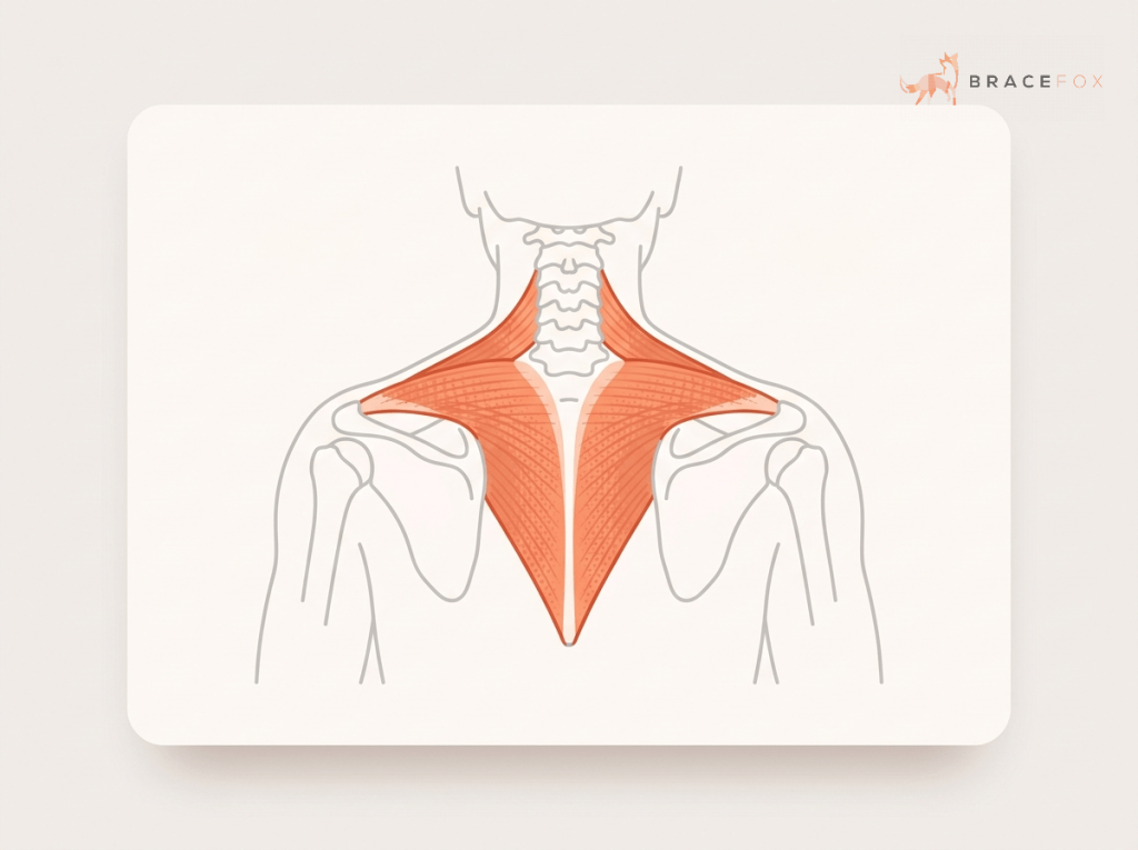 Medizinische Illustration: Nackenschmerzen und verspannter Nacken