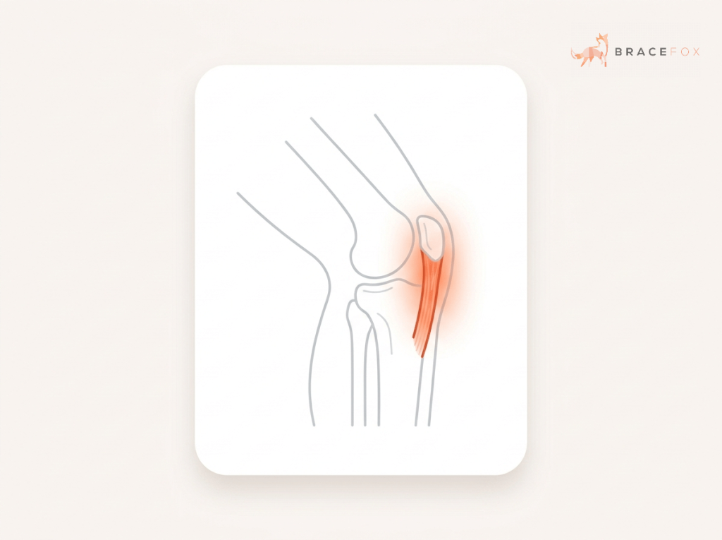 Medizinische Illustration: Patellaspitzensyndrom (Jumper's Knee)