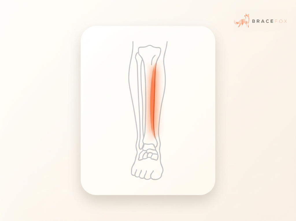 Medizinische Illustration: Schienbeinkantensyndrom (Shin Splints)