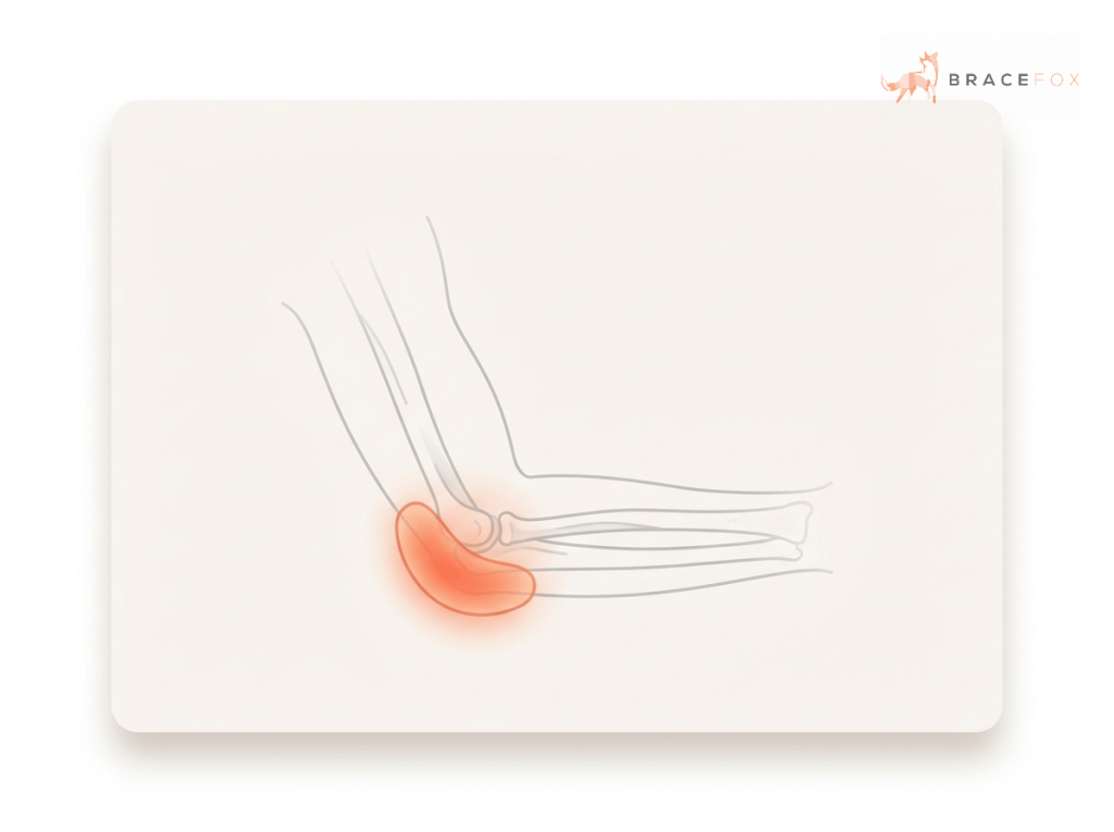 Medizinische Illustration: Schleimbeutelentzündung des Ellenbogens
