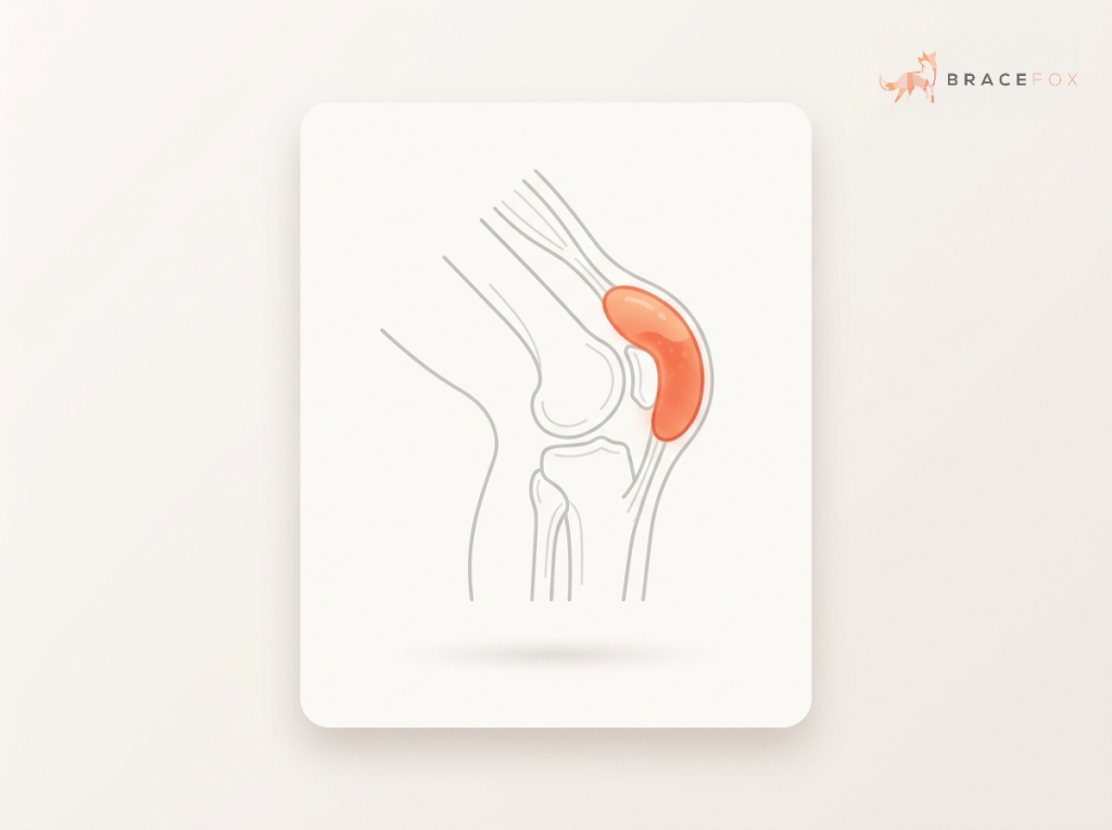 Medizinische Illustration: Schleimbeutelentzündung des Knies