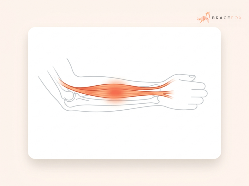 Medizinische Illustration: Sehnenentzündung des Unterarms