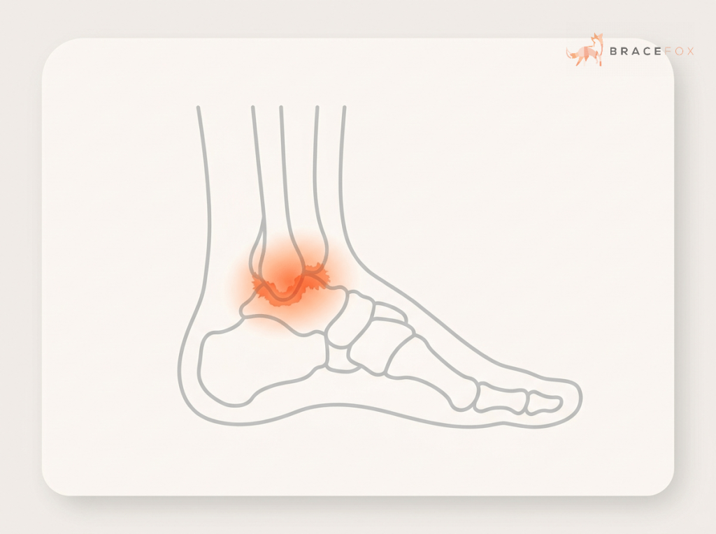 Medizinische Illustration: Arthrose des Sprunggelenks