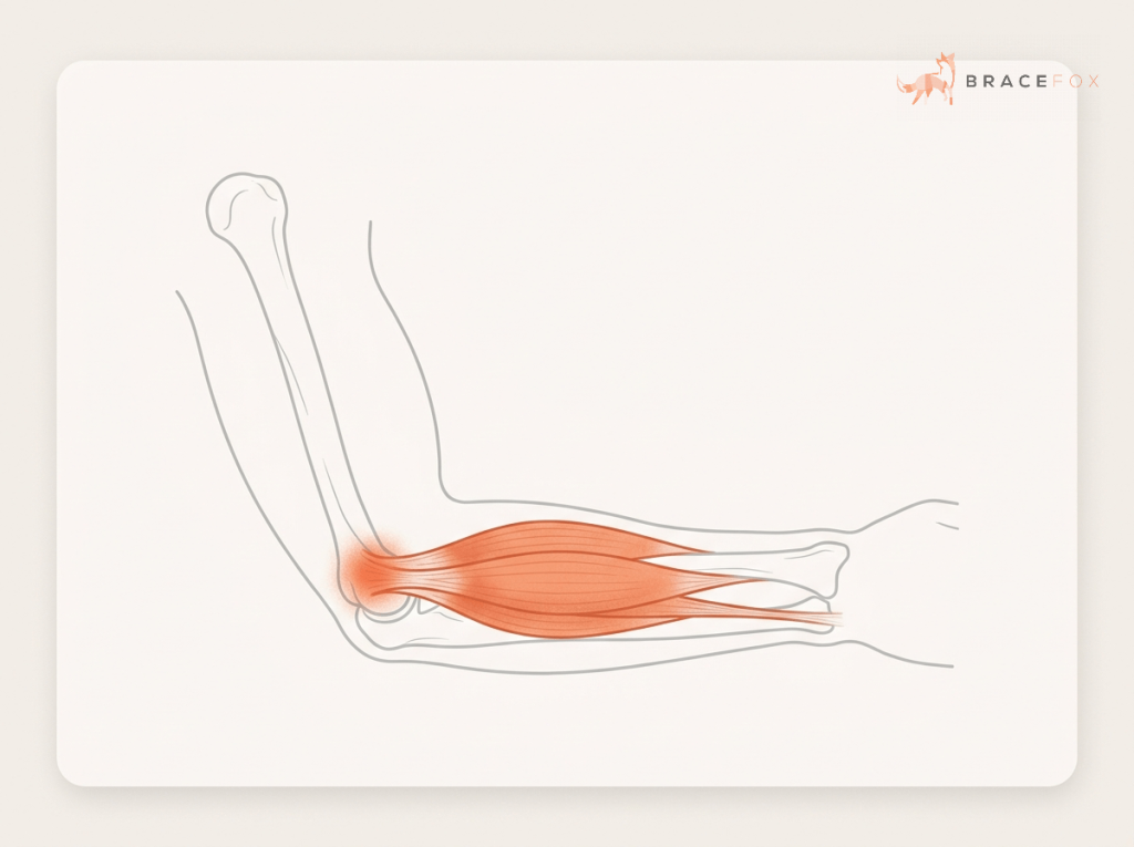 Medizinische Illustration: Tennisarm (Tennisellenbogen)