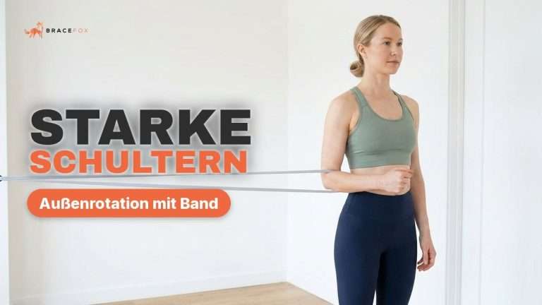 Video: Außenrotation mit dem Widerstandsband, vorgeführt von Anna, unserer digitalen Physiotherapeutin