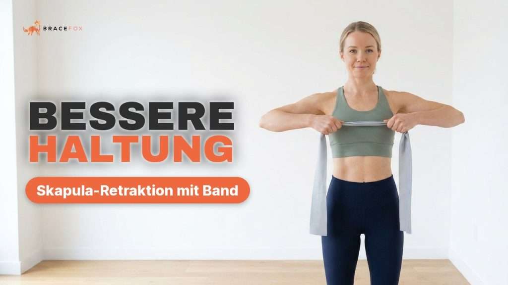 Video: Skapula-Retraktion mit dem Widerstandsband, vorgeführt von Anna, unserer digitalen Physiotherapeutin